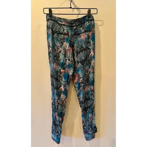 Zadig & Voltaire Parone Camou Python Pants Pull-On Elastic Floral Sz 36 Viscose - Picture 3 of 5